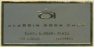 Aladdin Book Shop, Santa Barbara, California (51mm x 26mm). Courtesy of Donald Francis.