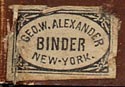 George W. Alexander, Binder, New York, NY (14mm x 10mm, ca.1859).