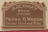 Archway Book Store, Frank B. Wilson, Seattle, Washington (26mm x 17mm, ca.1923?).