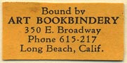 Art Bookbinder, Long Beach, California (29mm x 14mm). Courtesy of Donald Francis.