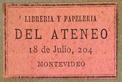 Libreria y Papeleria del Ateneo, Montevideo, Uruguay (27mm x 18mm, ca.1890s).