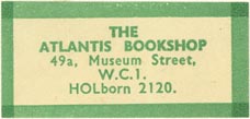 The Atlantis Bookshop, London, England (37mm x 18mm). Courtesy of J.C. & P.C. Dast.