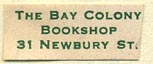 Bay Colony Bookshop, Boston, Massachusetts (24mm x 10mm). Courtesy of Donald Francis.