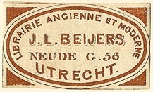 J.L. Beijers, Librairie Ancienne et Moderne, Utrecht, Netherlands (35mm x 20mm). Courtesy of S. Loreck.