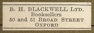B.H. Blackwell, Ltd., Booksellers