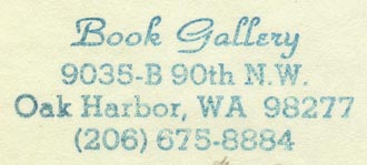 Book Gallery, Oak Harbor, Washington (inkstamp, 51mm x 21mm, ca.1980s).