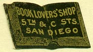 Book Lovers' Shop, San Diego, California (30mm x 15mm). Courtesy of Donald Francis.