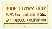 Book Lovers' Shop, San Diego, California (28mm x 14mm). Courtesy of S. Loreck.