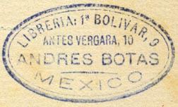 Andres Botas, Libreria, Mexico City, Mexico (40mm x 23mm). Courtesy of R. Behra.