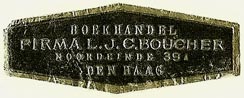 Firma L.J.C. Boucher, Boekhandel, The Hague, Netherlands (20mm x 13mm). Courtesy of S. Loreck.
