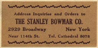 The Stanley Bowmar Co., New York, NY (54mm x 26mm, ca.1930)