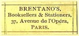 Brentano's Booksellers & Stationers, Paris (yellow, 26mm x 11mm)