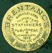 Brentano's, Booksellers, Importers & Stationers, Publishers & Newsdealers, Washington, DC (16mm diameter, after 1893)