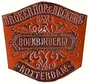 Brokerhof & Reckers, Boekbinderij, Rotterdam, Netherlands (29mm x 27mm). Courtesy of S. Loreck.