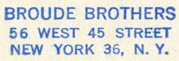 Broude Brothers, Music, New York, NY (inkstamp, 29mm x 8mm). Courtesy of R. Behra.