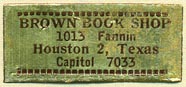 Brown Book Shop, Houston, Texas (30mm x 13mm). Courtesy of Donald Francis.