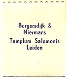 Burgersdijk & Niermans, Templum Salomonis, Leiden, Netherlands (21mm x 25mm, without tear-off). Courtesy of S. Loreck.