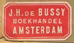 J.H. de Bussy, Boekhandel, Amsterdam, Netherlands (24mm x 14mm, ca.1910)