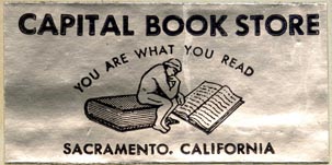 Capital Book Store, Sacramento, California (50mm x 25mm). Courtesy of Robert Behra.