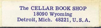 The Cellar Book Shop, Detroit, Michigan (54mm x 15mm). Courtesy of R. Behra.