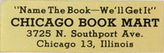 Chicago Book Mart, Chicago, Illinois (approx 38mm x 12mm)