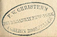 F.W. Christern, Foreign Bookseller, New York (32mm x 19mm)