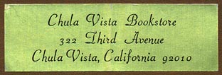 Chula Vista Bookstore, Chula Vista, California (50mm x 16mm)