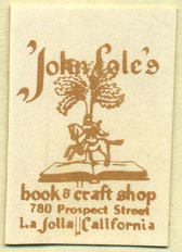 John Cole's Book & Craft Shop, La Jolla, California (25mm x 37mm)