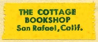 The Cottage Bookshop, San Rafael, California (23mm x 10mm, cellophane tape, ca.1950s?)