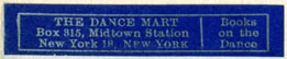 The Dance Mart, New York, NY (43mm x 9mm)