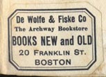 DeWolfe & Fiske Co./ The Archway Bookstore, Boston (29mm x 20mm)
