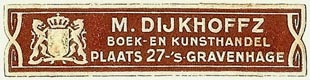 M. Dijkhoffz, Boek- en Kunsthandel, The Hague, Netherlands (51mm x 11mm). Courtesy of S. Loreck.