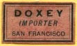 Doxey, Importer, San Francisco, California (17mm x 9mm)