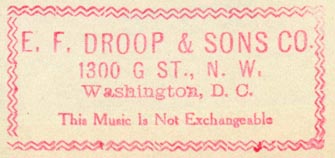 E.F. Droop & Sons, Washington, DC (inkstamp, 54mm x 25mm)