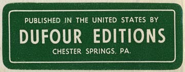 Dufour Editions, Chester Springs, Pennsylvania (60mm x 22mm, ca.1960)