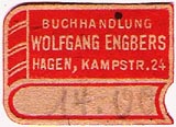 Wolfgang Engbers, Buchhandlung, Hagen, Germany (25mm x 18mm, after 1946). Courtesy of Michael Kunze.