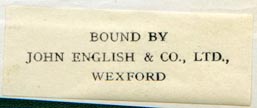 John English & Co., Wexford, England (42mm x 17mm, ca.1938). Courtesy of Robert Behra.