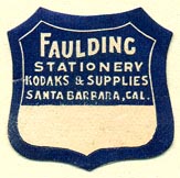 Faulding Stationery, Santa Barbara, California (25mm x 25mm). Courtesy of Donald Francis.