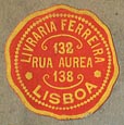 Livraria Ferreira, Lisbon, Portugal (18mm dia., ca.1906).