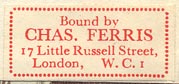Charles Ferris [binder], London, England (29mm x 13mm, ca.1959).