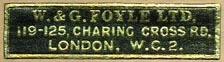 W. & G. Foyle, London, England (37mm x 9mm, after 1930).