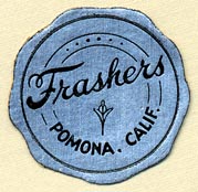 Frashers [photography publishers], Pomona, California (28mm dia.). Courtesy of Donald Francis.