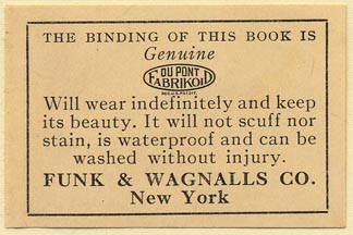 Funk & Wagnalls, New York, NY (52mm x 35mm). Courtesy of Donald Francis.