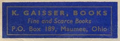 K. Gaisser, Books, Maumee, Ohio
