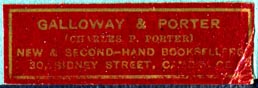 Galloway & Porter, Cambridge, England (42mm x 13mm)