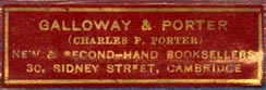 Galloway & Porter, Cambridge, England (41mm x 13mm)