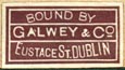 Galwey & Co., Dublin, Ireland (19mm x 11mm, ca.1918)