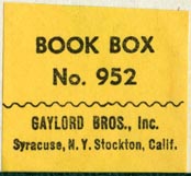 Gaylord Bros., Pamphlet Binders, Syracuse, NY and Stockton, California (29mm x 27mm)