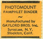 Gaylord Bros., Stockton, California (27mm x 25mm). Courtesy of Donald Francis