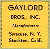 Gaylord Bros., Pamphlet Binders, Syracuse, NY and Stockton, California (26mm x 26mm, before 1953)